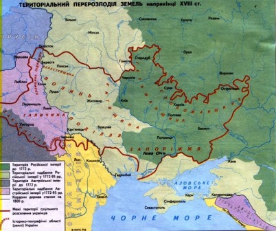 Конспект уроку: Українські землі під владою двох імперій. Початок національного відродження