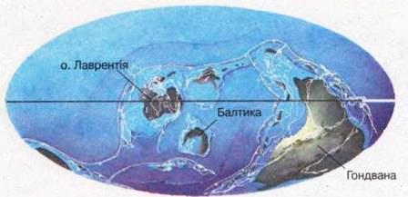 Карта Землі ордовицького періоду