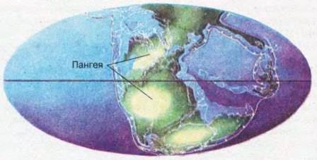 Карта Землі початку тріасового періоду