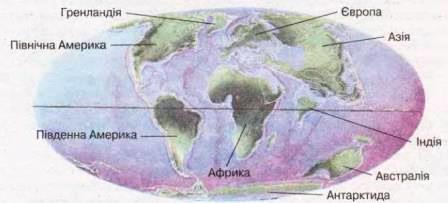 Карта Землі середини еоценового періоду