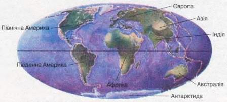 Карта Землі середини неогенового періоду