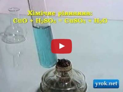 Хімічний дослід: Взаємодія купрум оксиду і сульфатної кислоти
